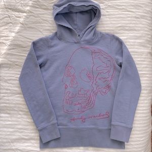 RARE Uniqlo x SPRZNY x Andy Warhol Skull Print Hoodie Pullover Sweatshirt
